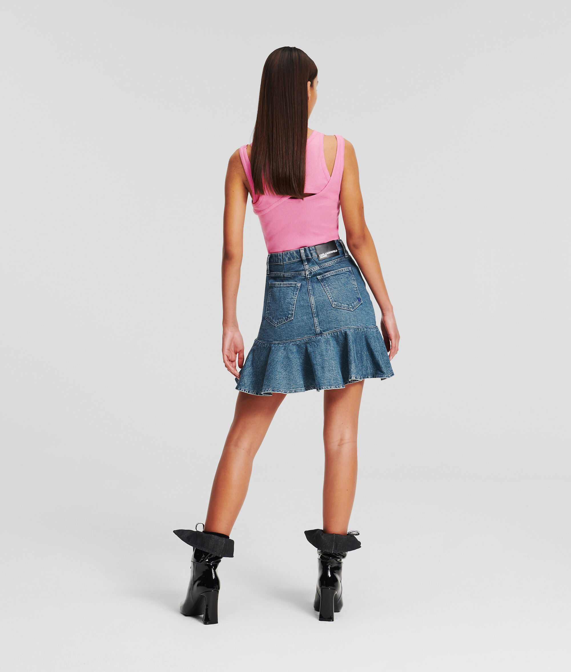 (image for) Elegant KLJ RUFFLED DENIM SKIRT